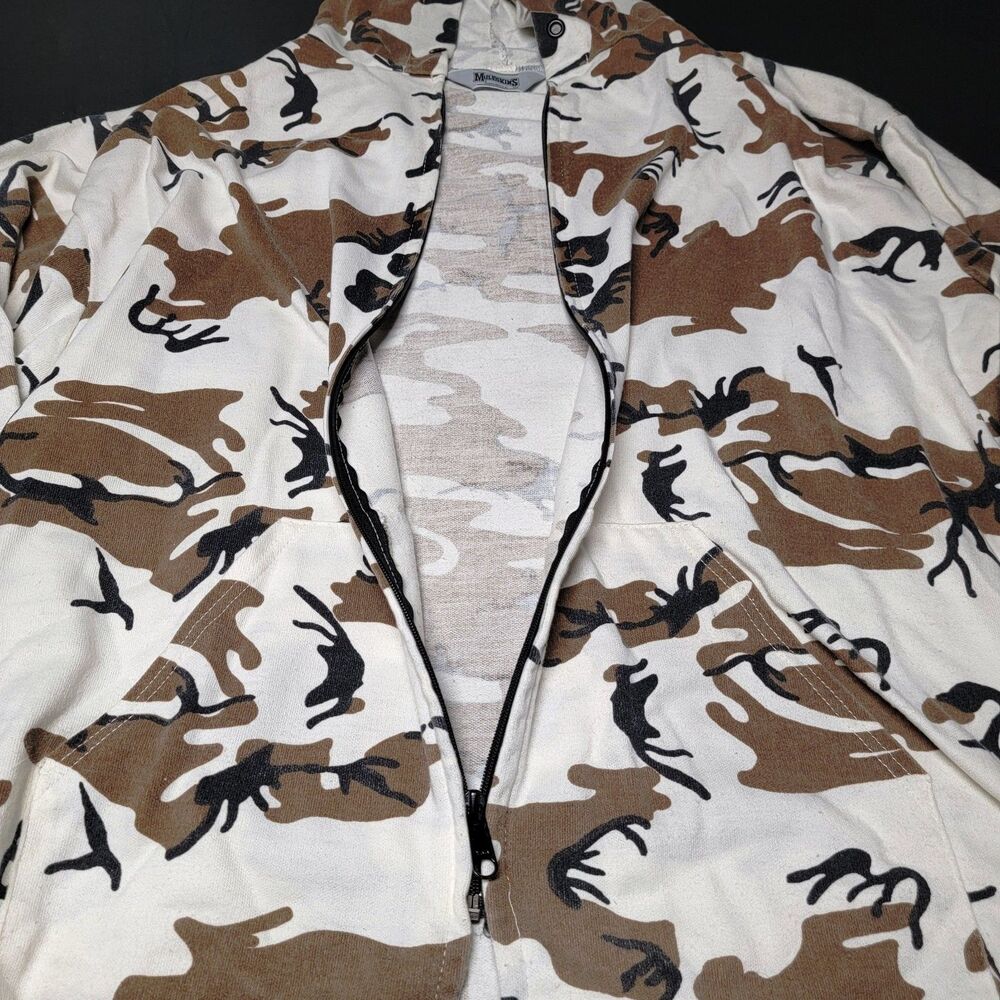 Muleskins Hoodie Jacket Mens Size XL Camo Brown White USA Full Zip - Picture 5 of 10